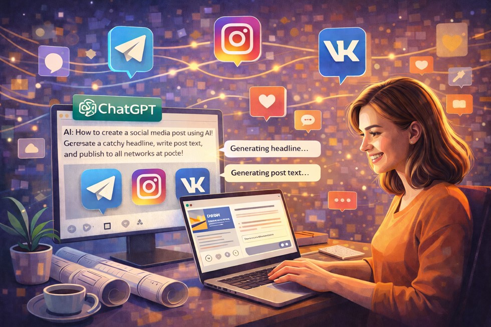 Как написать пост для соцсетей с ИИ: шаблон + примеры