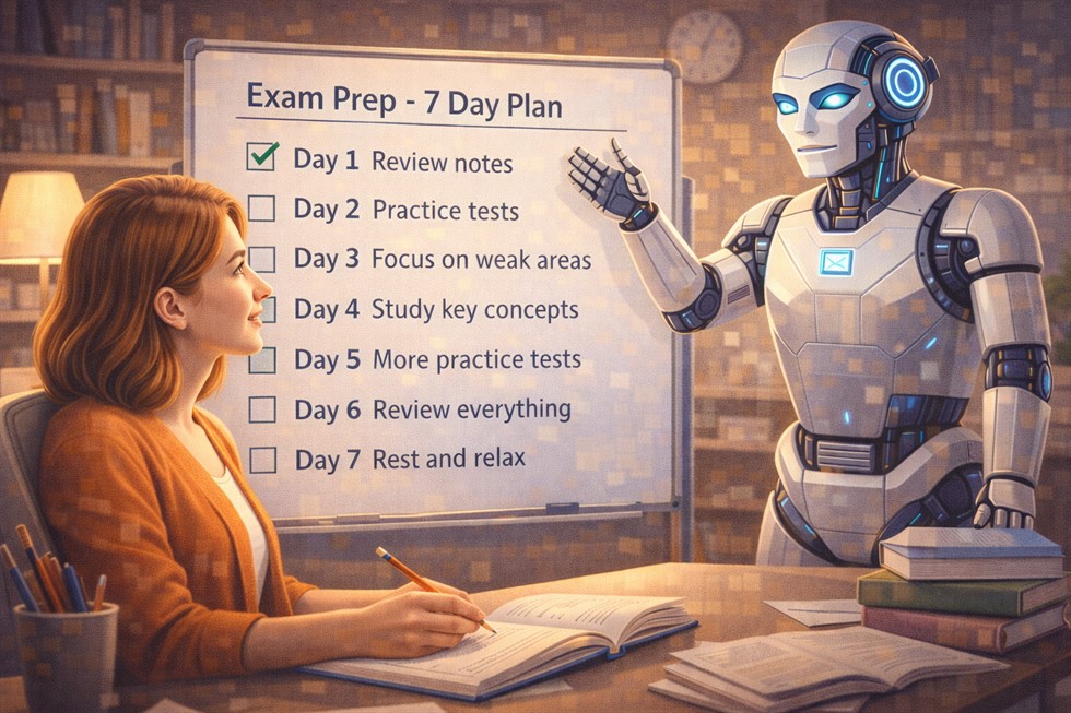 Как с ИИ готовиться к контрольной или экзамену: план подготовки на 7 дней